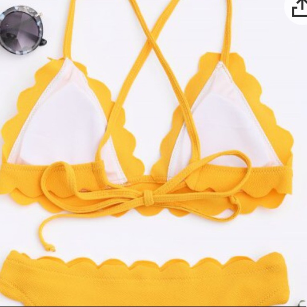 Yellow Ruffled Bikini - Picture 2 of 5